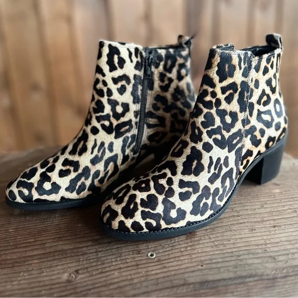 LEOPARD Genuine Cowhide & Leather Bootie TREND ankle boot used - Picture 13 of 14
